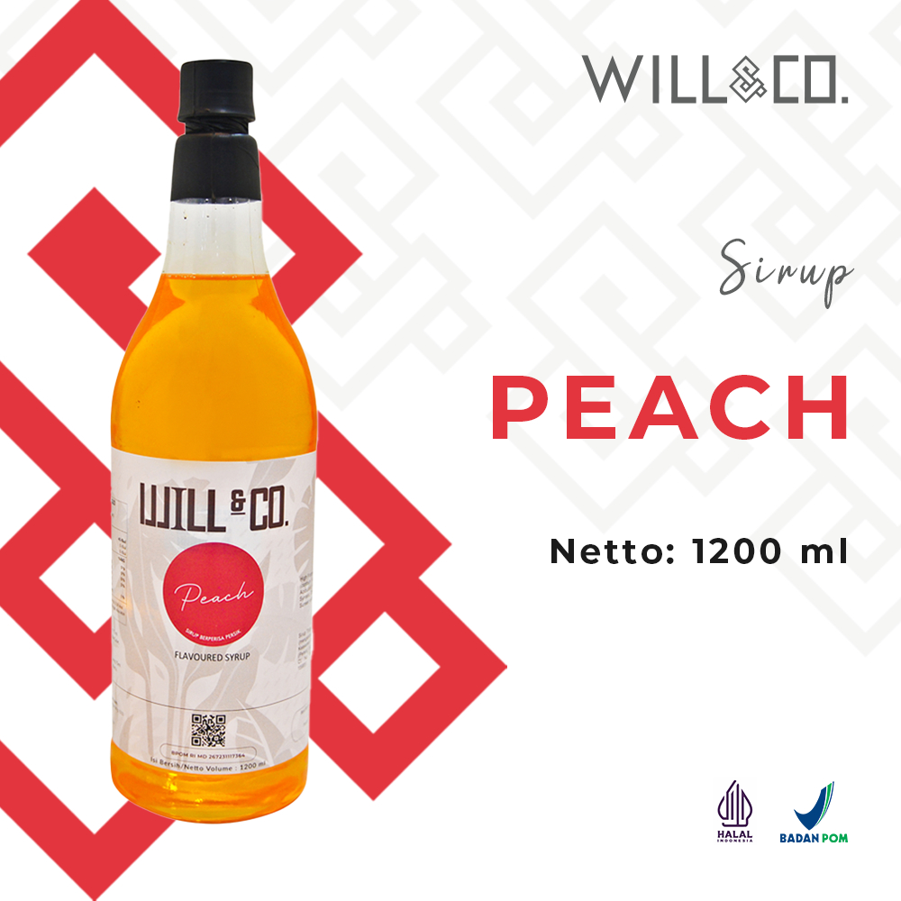 

Sirup Peach Will&Co Premium 1.2 Liter rasa buah peach