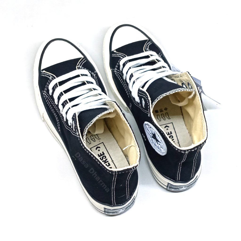 Sepatu Konvers High Cut 70s Hitam Putih Glosy Import Vietnam