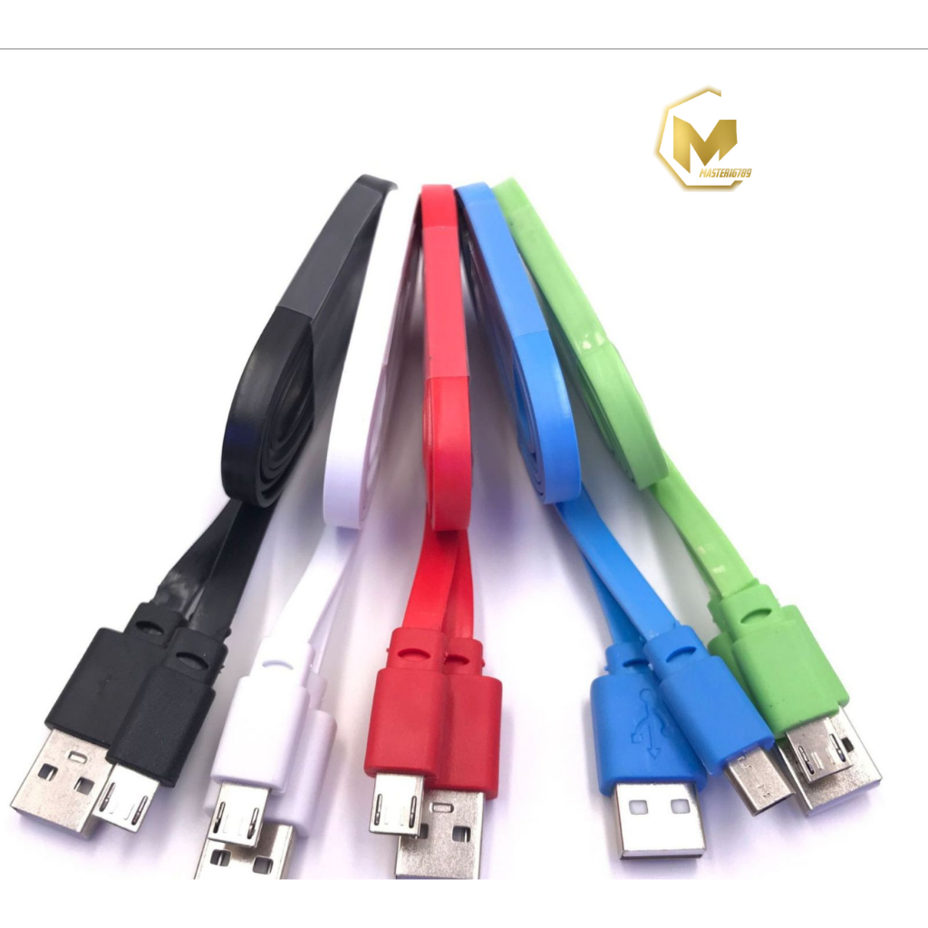 KABEL CABLE DATA MACARON PIPIH GEPENG MICRO USB , TIPE C USB , IPHONE USB 2.4A WARNA LENGKAP SUPPORT FAST CHARGING 1M DATA CABLE ANDROID &amp; IOS MA831