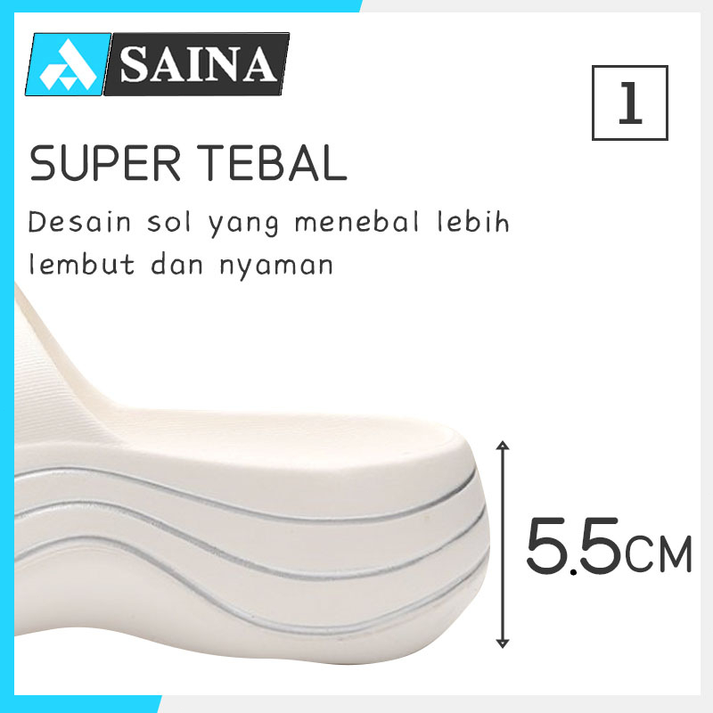 Sandal Wanita Wedges Import 2023 Sandal Fuji Jelly Jibbitz Baim Selop Rumah Karet Empuk Platform Tebal Anti Slip Eva