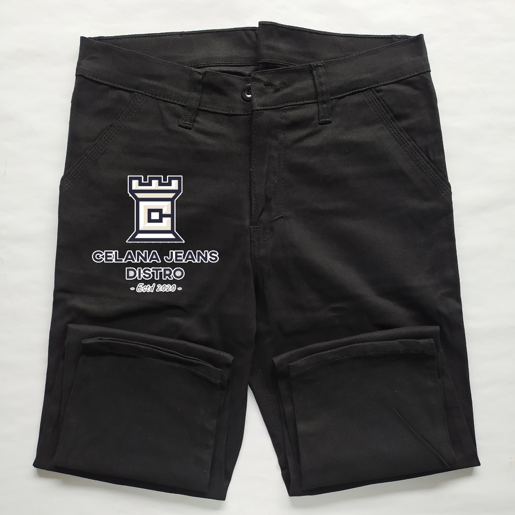 Celana Chino Panjang Pria Hitam Distro Moku