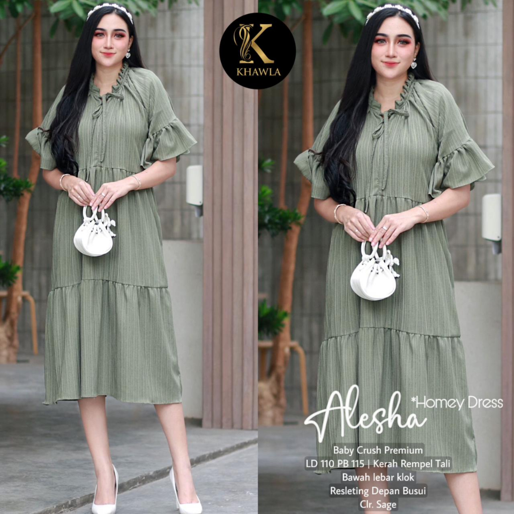 Alesha Homey Dress Baby Crush Premium Casual Dress Busui Original Produk By Khawla