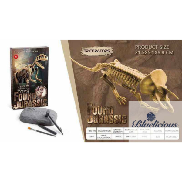 

Jual Mainan Edukasi Anak Fosil Dinosaurus / Dino Gypsum / Arkeologi - Triceratops Diskon