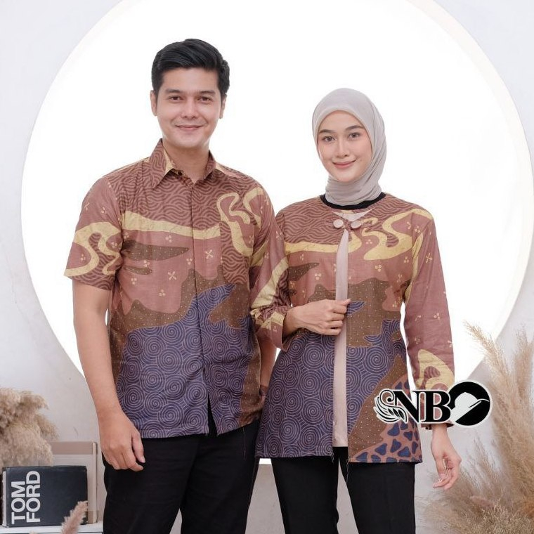 Batik Couple Modern Atasan Blouse Batik Kerja Kantor Wanita Seragam Batik M L XL XXL