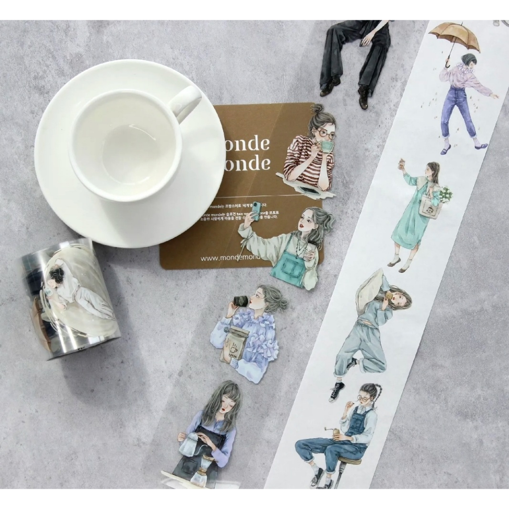 

[SAMPLE] Washi Tape Lovely Coffee Moment Girl by MoodTape