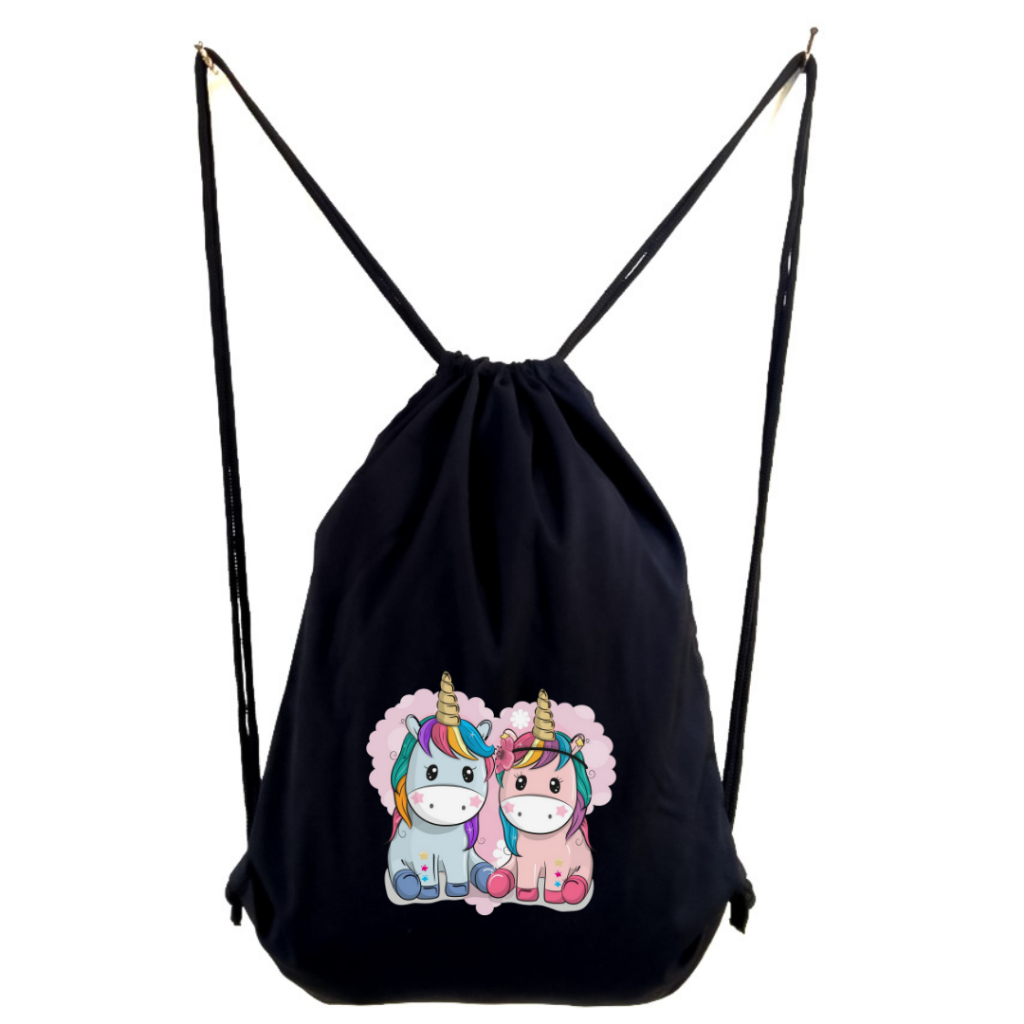 Stringbag Full Colour Twin Unicorn tas ransel serut drawstring sekolah kampus anak merchandise viral || Kiiyoomii ||