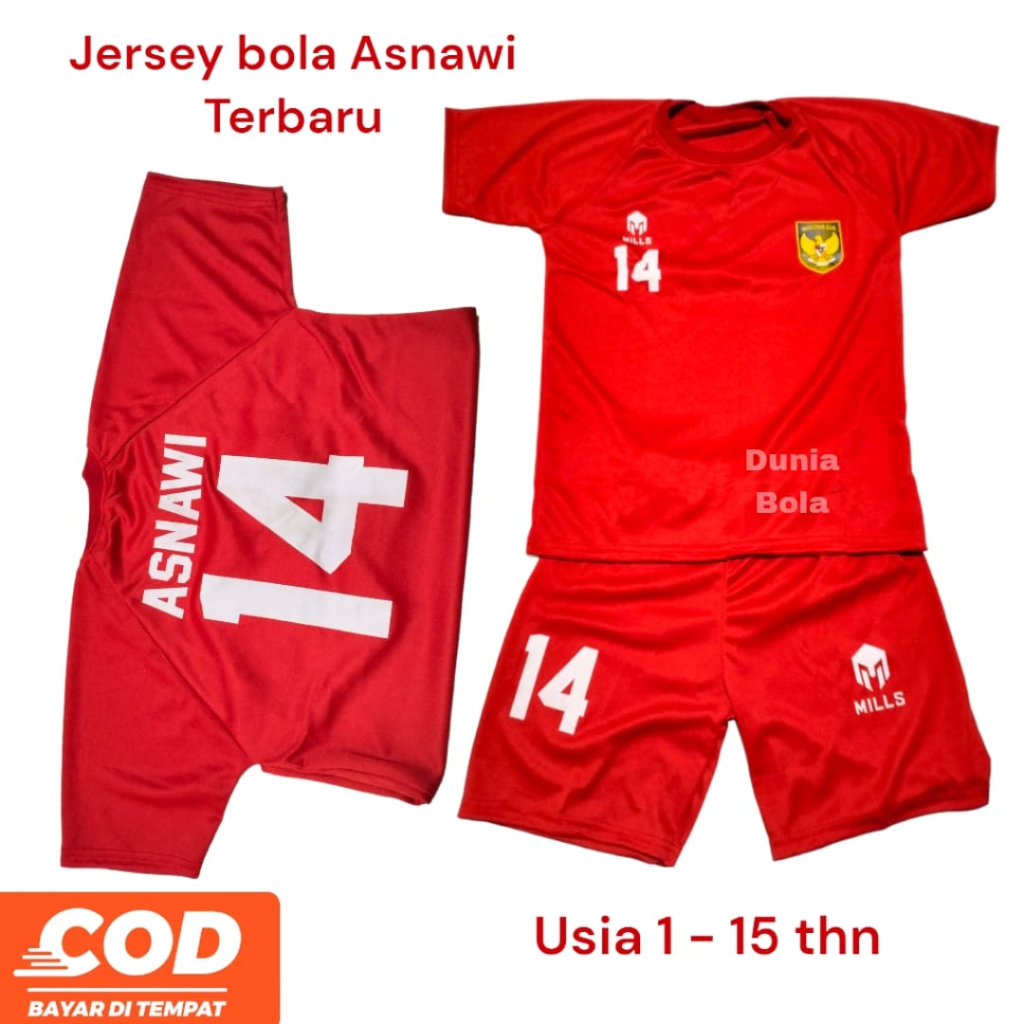 COD / SETELAN BAJU BOLA TERBARU 2023 KAOS ANAK LAKI LAKI TERMURAH PAKAIAN OLAHRAGA SEPAKBOLA KAOS FUTSAL PRIA ASNAWI MERAH NEW