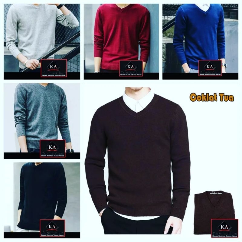 SWEATER RAJUT V.NECK/SWEATER RAJUT V.NECK POLOS/SWEATER RAJUT POLOS