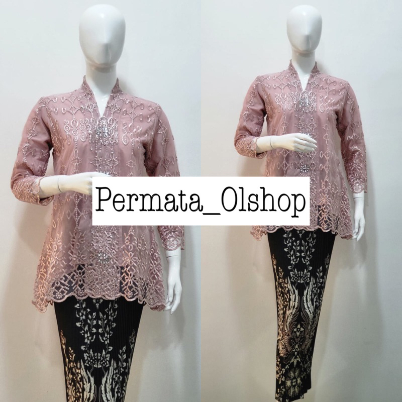 Permata Olshop / Setelan Kebaya Floy Payet / Kebaya Wisuda / Kebaya Busui Modern