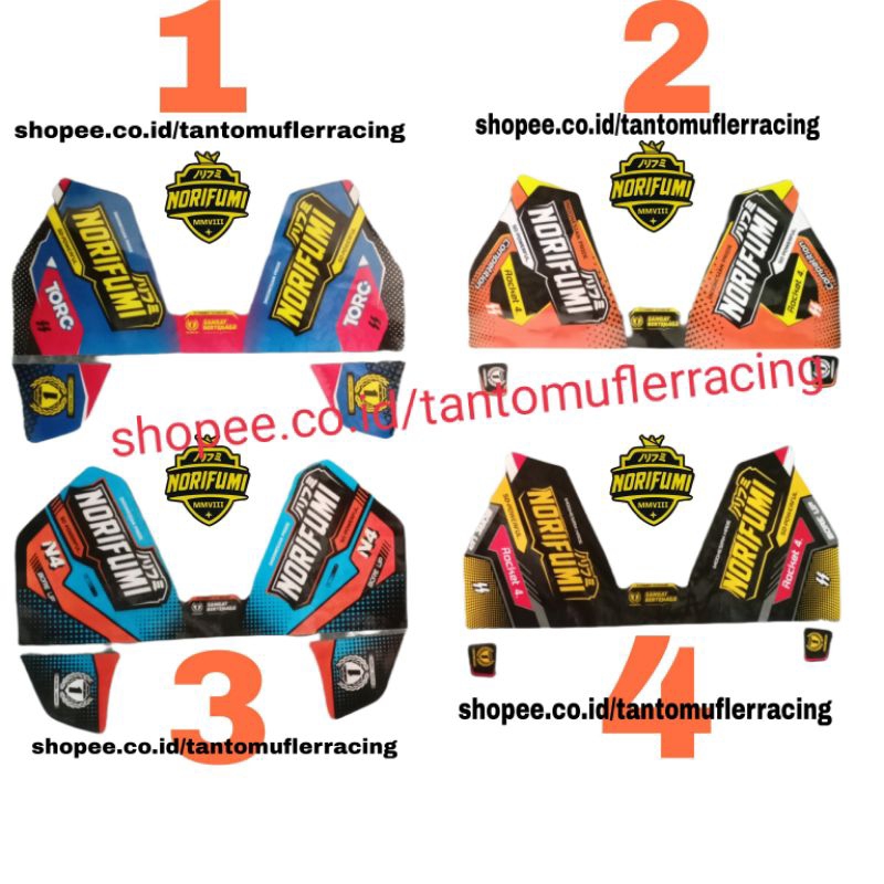 Stiker knalpot norifumi Sticker Emblem norifumi tahan panas dan air Torc, Competition, N4, Rocket4
