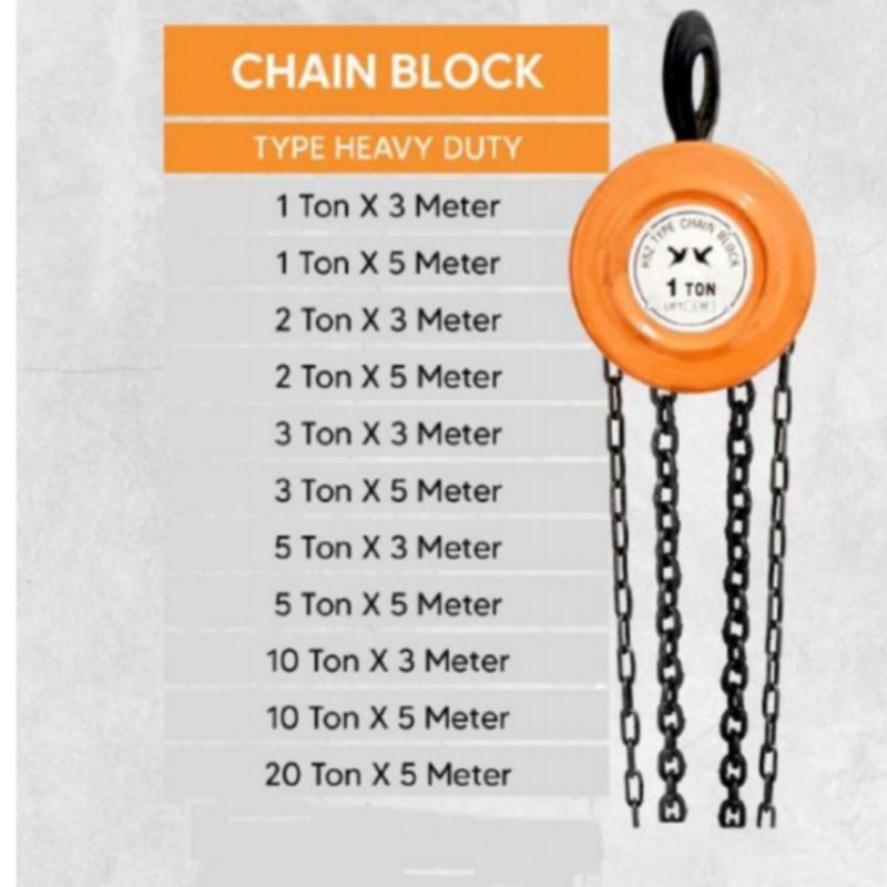chain block/ katrol 5tom x 3meter heavy duty