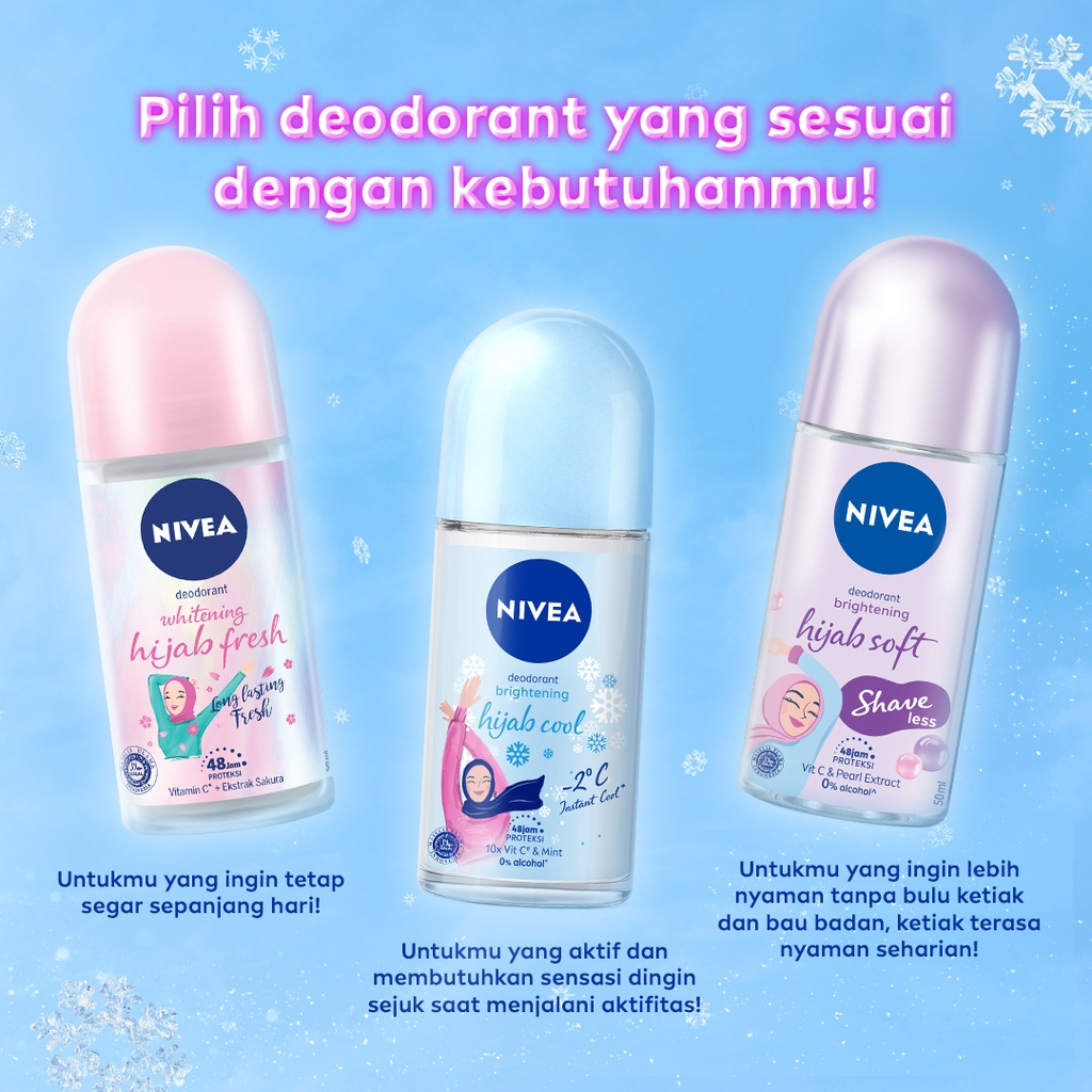 NIVEA Deodorant Whitening Hijab Fresh | Hijab Cool Roll On 50ml
