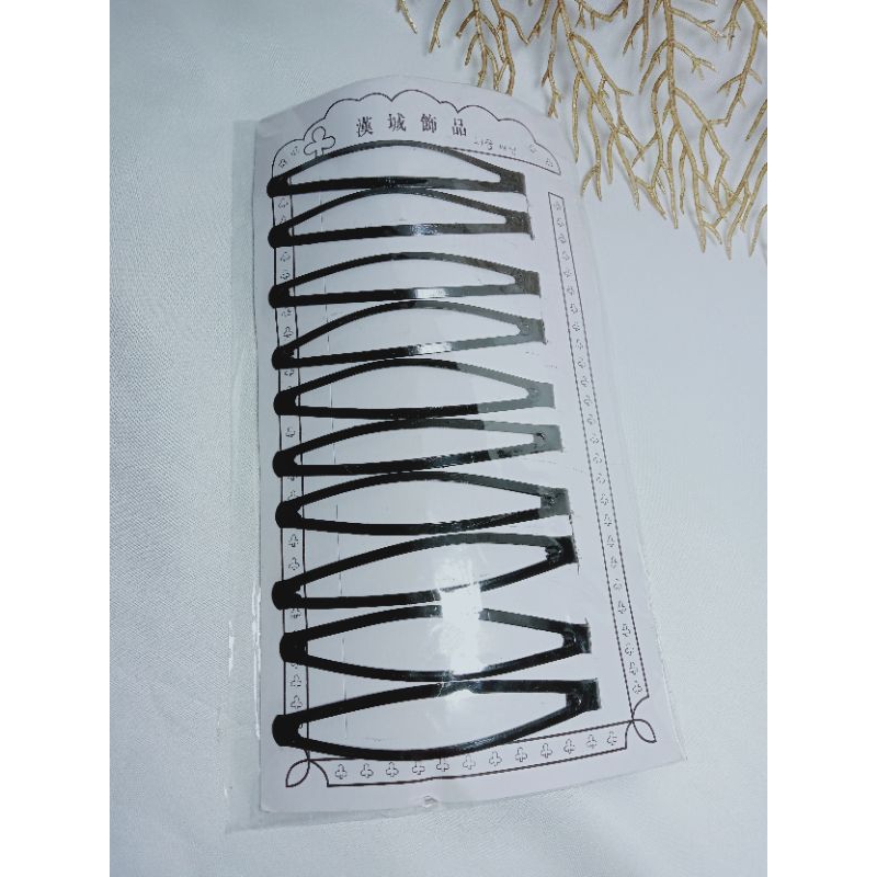 jepit tiktop 1 card isi 12 pcs warna hitam 3 pilihan