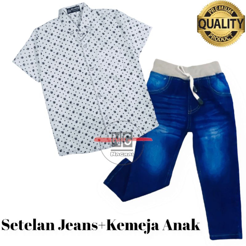 Na.ghai-Setelan Jeans Anak Laki-laki Setelan Anak Cowok Jeans Terlaris 1-8 tahun