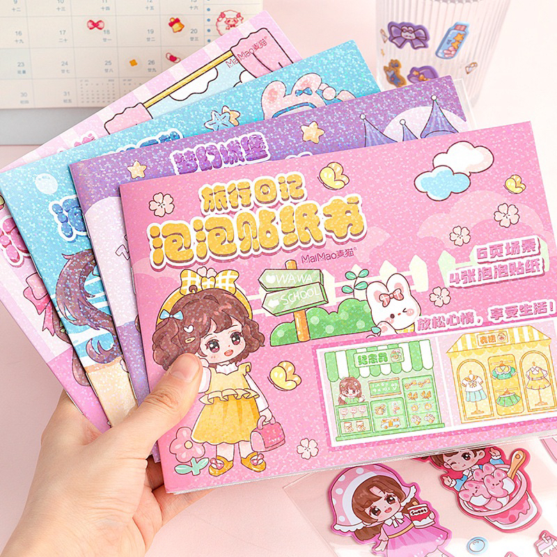 [BISA COD] Ready 4Warna Buku Stiker DIY Bubble