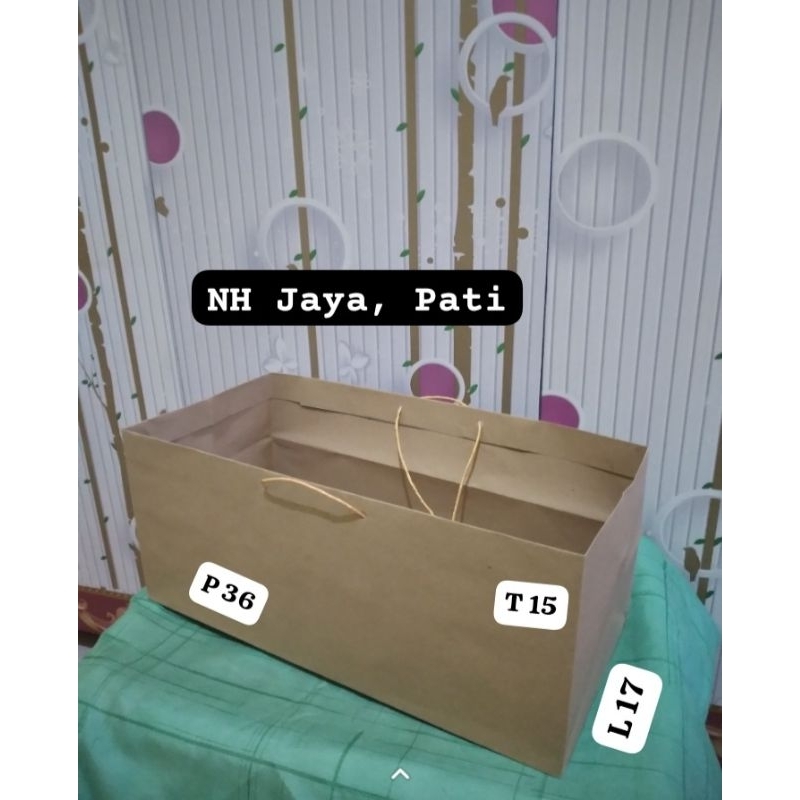

Paperbag Brownies XL 36x17x15 | Tas Brownies coklat polos