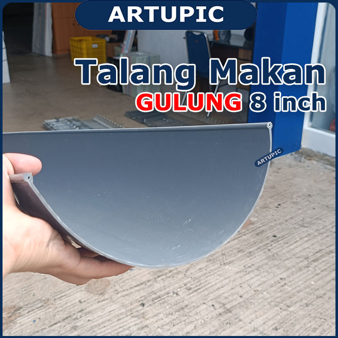 Talang Pakan Makan GULUNG 8 inch Talang air Oval PVC 8&quot; Setengah Lingkaran Langgeng 4meter 4m 4 meter 1/2 Lingkaran RG-8 bukan asvira maspion