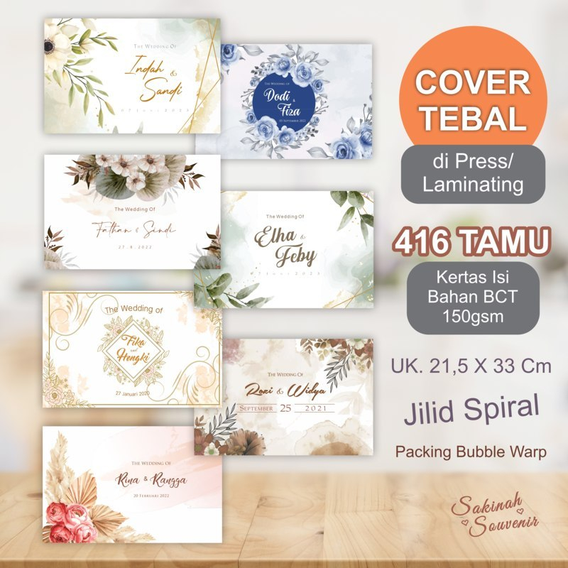 Buku Tamu Pernikahan/ Buku Tamu Custom / Wedding Guest Book / Wedding Book TERMURAH