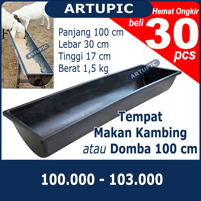 Tempat Makan Kambing KELIPATAN 30 PCS Talang Pakan Makan Minum Kambing Domba 100 cm Tempat Makan | Tempat Makan Minum Kambing Dombar 100 cm | Artupic