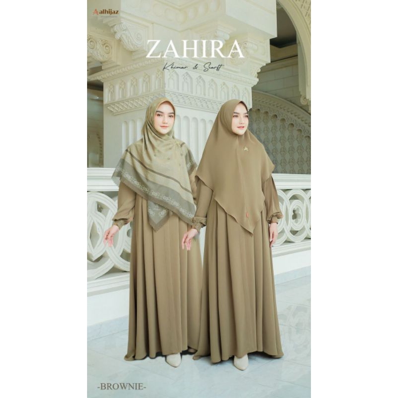 ZAHIRA SET GAMIS POLOS KHIMAR POLOS SCARF MOTIF VOAL  BY ALHIJAZ READY STOCK SIAP KIRIM