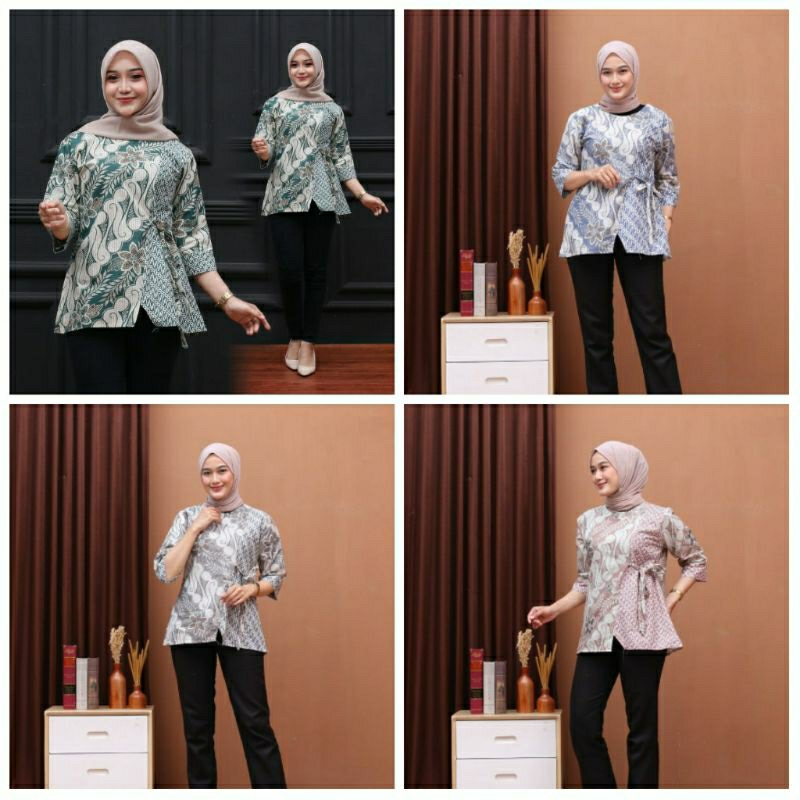 BAJU BATIK WANITA MODERN MONALISA GENES M,L,XL asli PEKALONGAN