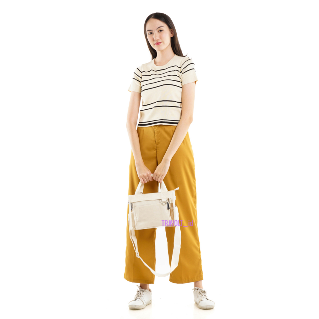 Tas Selempang Transparan Resleting - Travolt - Sling bag pouch - Tas PVC Mika tebal - Tas Konser KPOP - Hand bag Tas Selempang - Gyeong