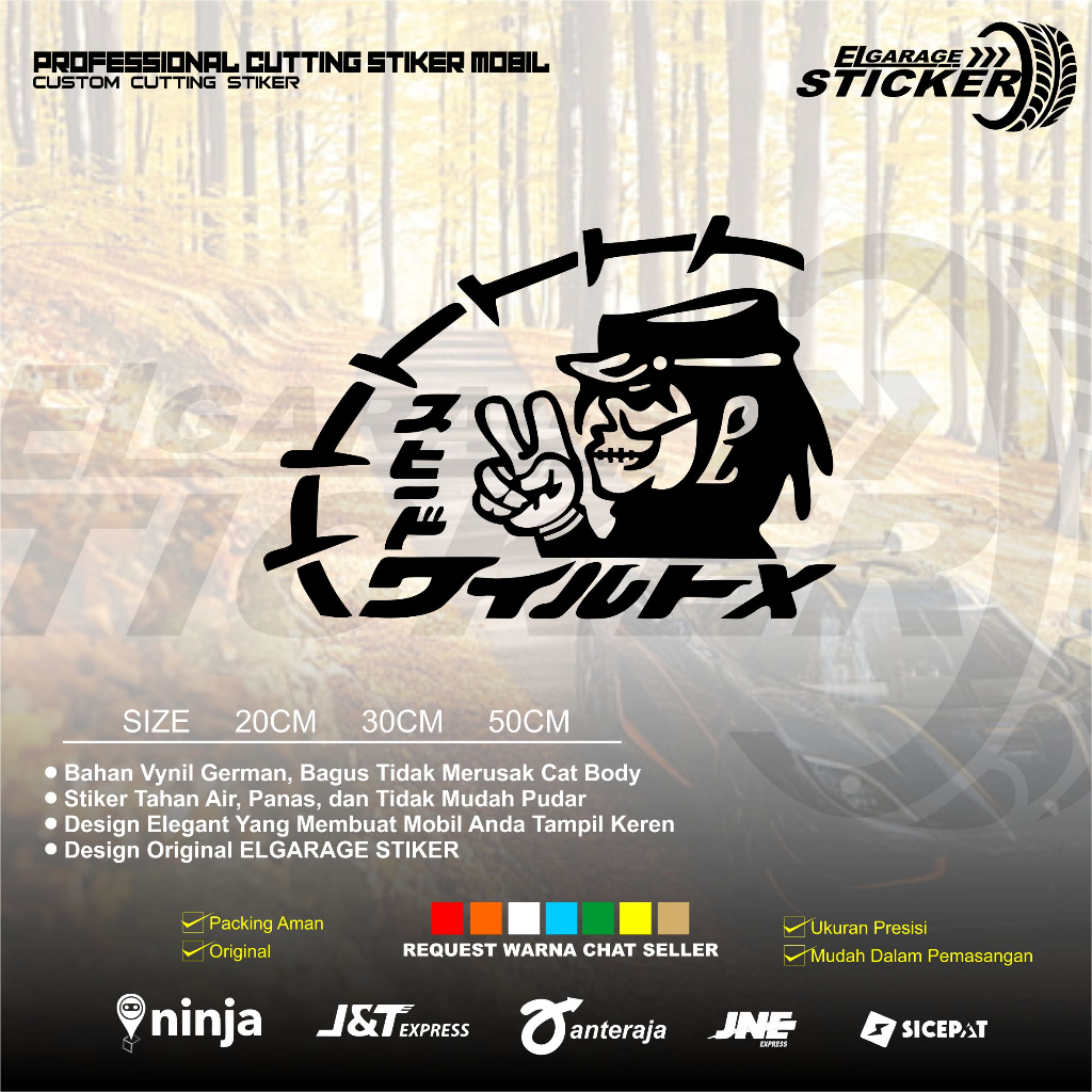Stiker sticker variasi mobil jepang sticker cutting variasi mobil sticker tulisan jepang