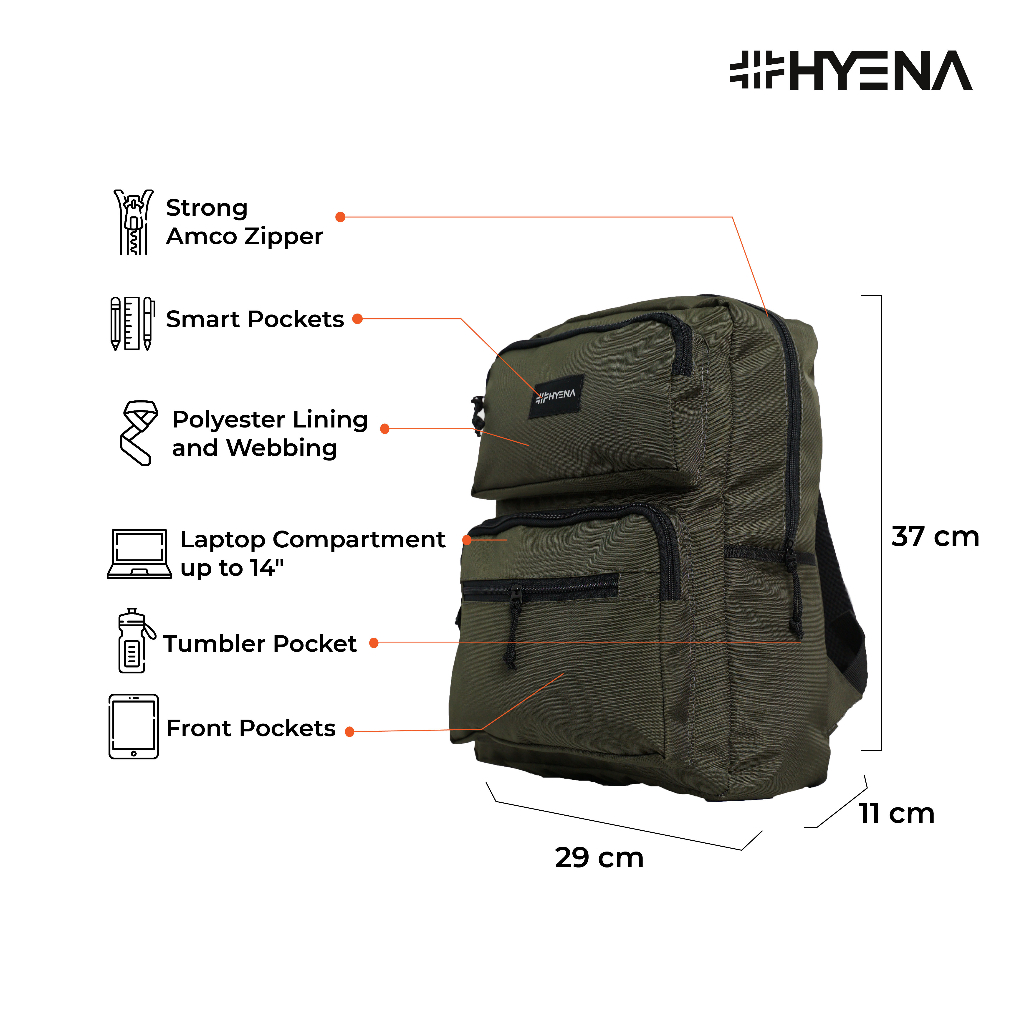 DH17-TAS RANSEL HYENA Tas Model NAMA Tas Backpack NamaStudiosIMPOR TAS KULIAH TAS KERJA GOOD QUALITY