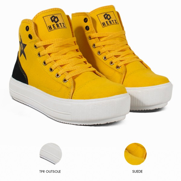 Sepatu Boots Wanita H 3820 Brand Hertz Sepatu Sneaker Kets Wanita Trendi Berkualitas Warna Kuning