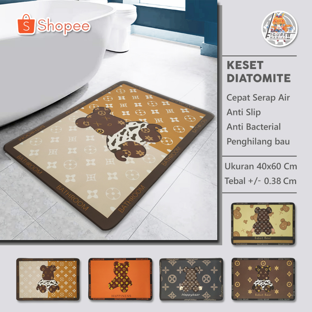 Figure Maniac - Keset Karakter Diatomite Keset Kamar Mandi Anti Slip Lembut Keset Nyerap Air