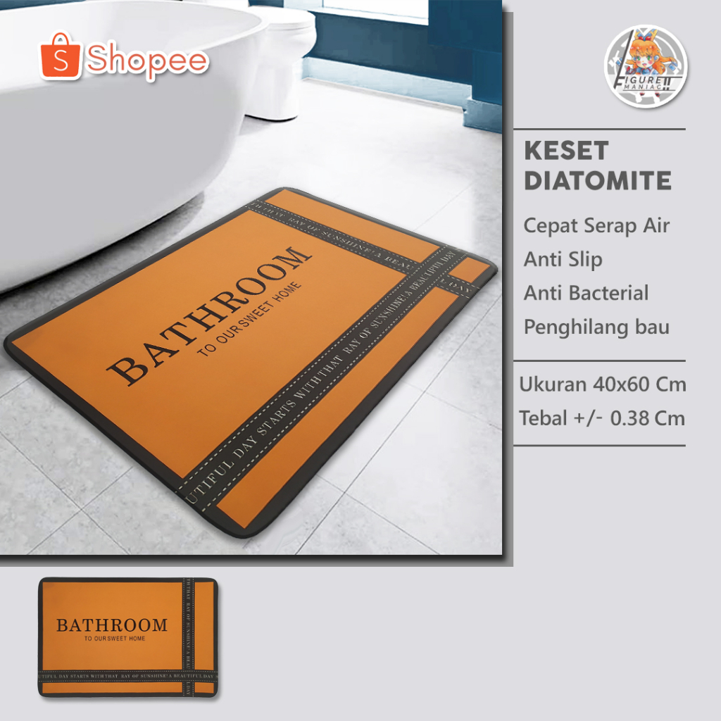 Figure Maniac - Keset Karakter Diatomite Keset Kamar Mandi Anti Slip Lembut Keset Nyerap Air