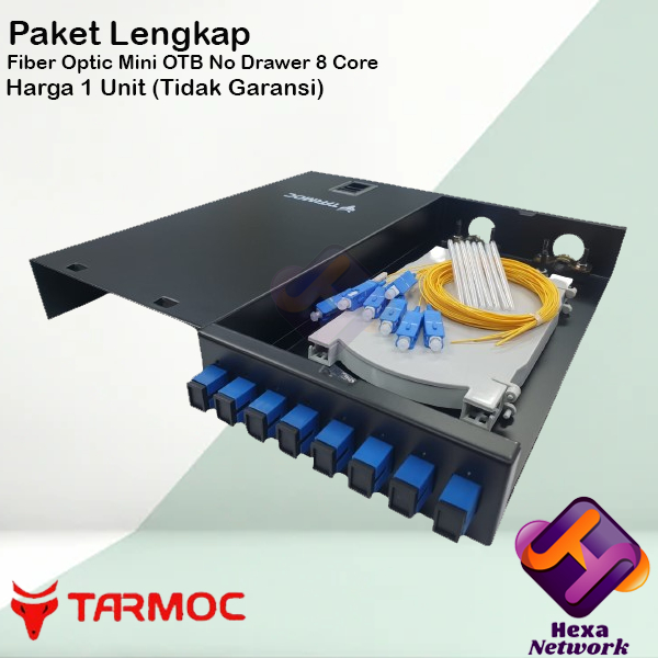 Tarmoc Fiber Optic mini OTB 8 Core SC|Roset FO Besi 8C Lengkap Komplit