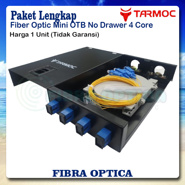 Tarmoc Fiber Optic mini OTB 4 Core SC|Roset FO Besi 4C Lengkap Komplit