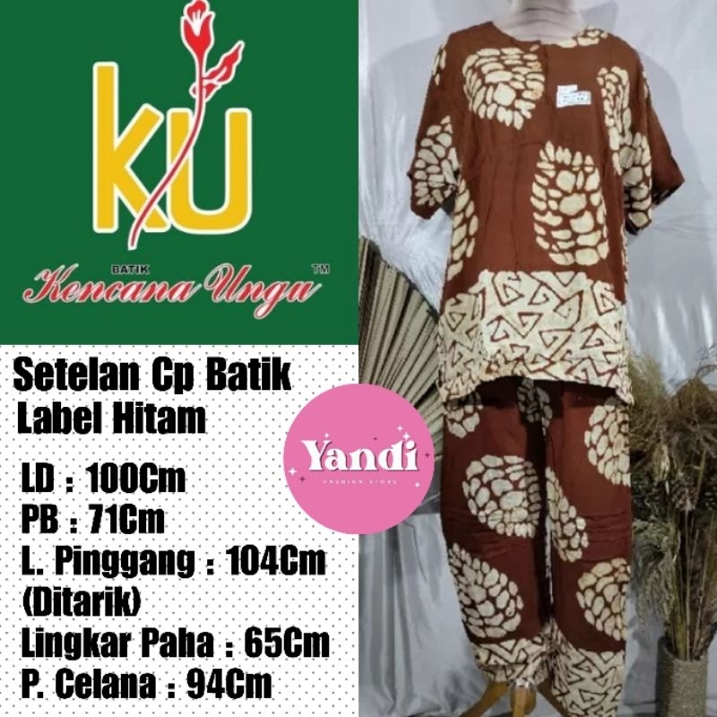 KENCANA UNGU ORI STELAN CP BATIK CETAK LD 100 CM LABEL HITAM