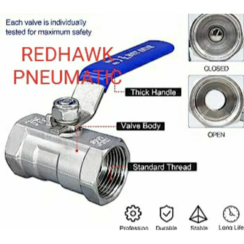 BALL VALVE 1PC 2INCH 2 ½" INCH STAINLESS STEEL 316 1PC / BALL VALVE 2inch 2 ½