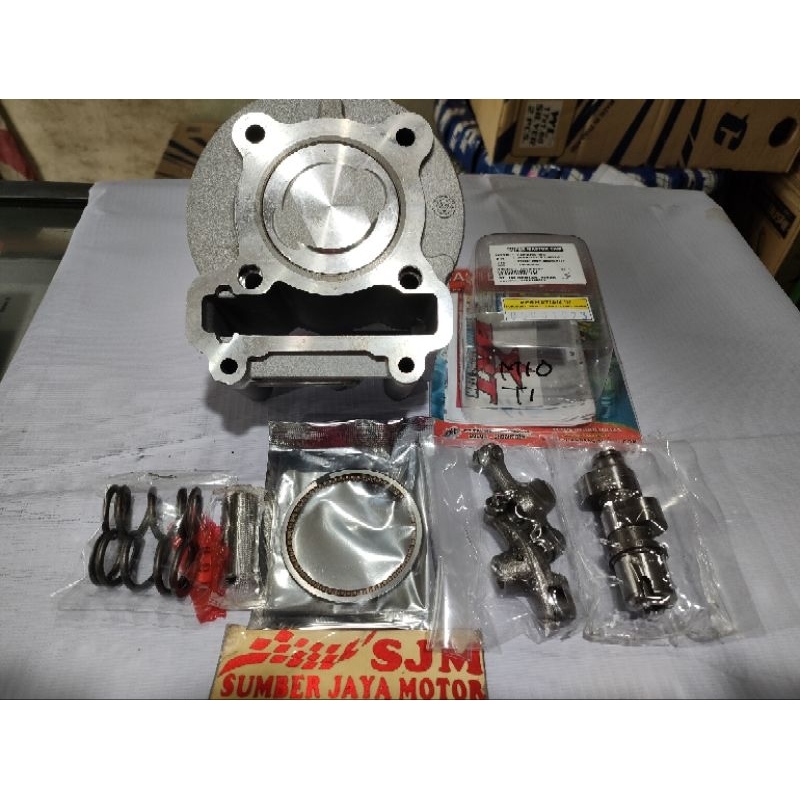 Paketan Blok Bore up Mio 150cc ples Noken As BRT dan per klep Swedia