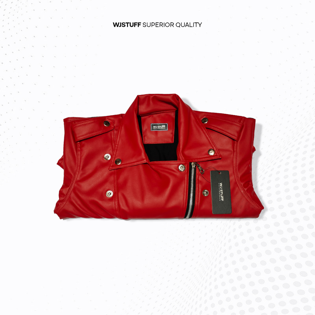 WJ Stuff - Jaket Wanita Rock N Roll Crop Merah