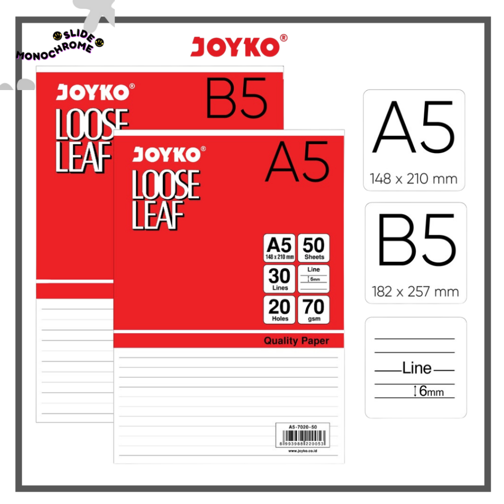 

Loose Leaf A5 Isi Kertas File Binder Joyko