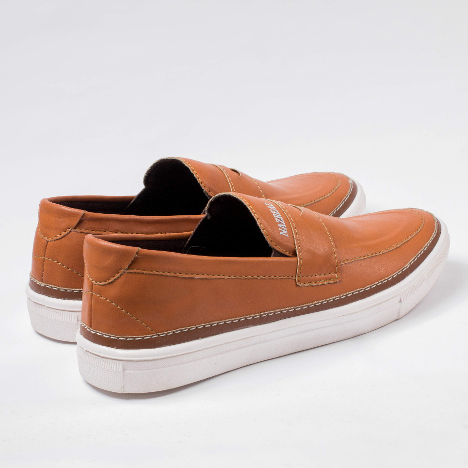 Sepatu Sneakers Pria Casual Slip On Shoes Cowok Hangout Travelling Original Naz Keiza Mustard