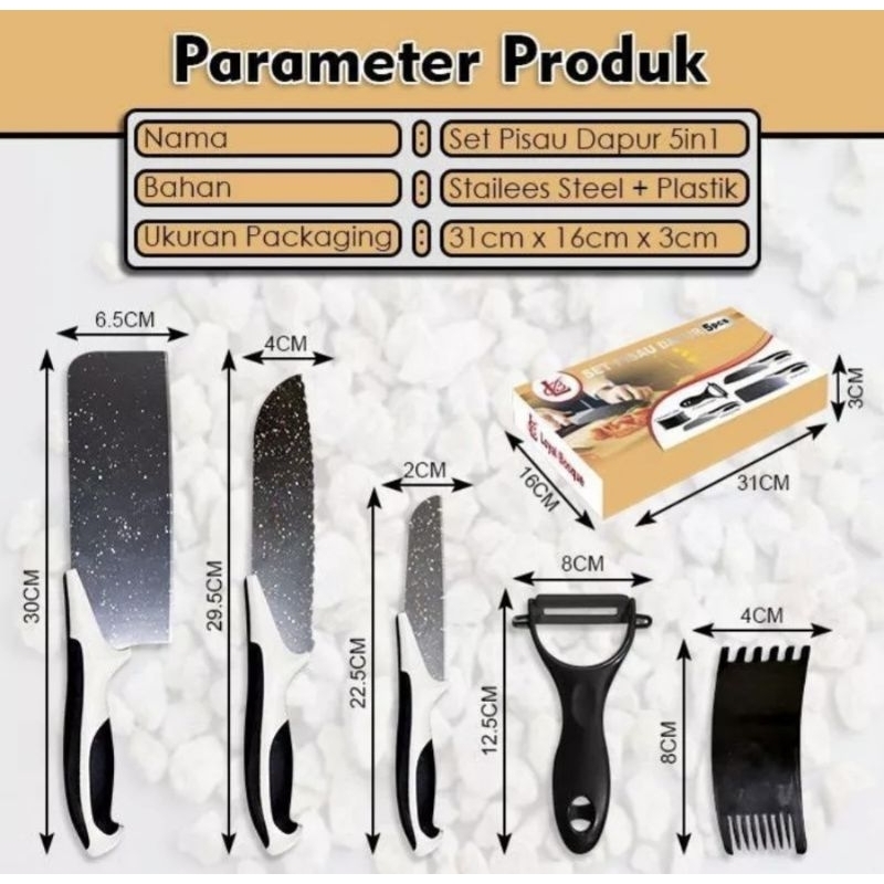 Pisau Set Maifan/Pisau Batu Maifan Set 5in1