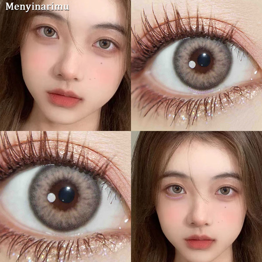 Menyinarimu【COD】Brown Softlens Softlen Warna Gray Lensa Kontak Soflen