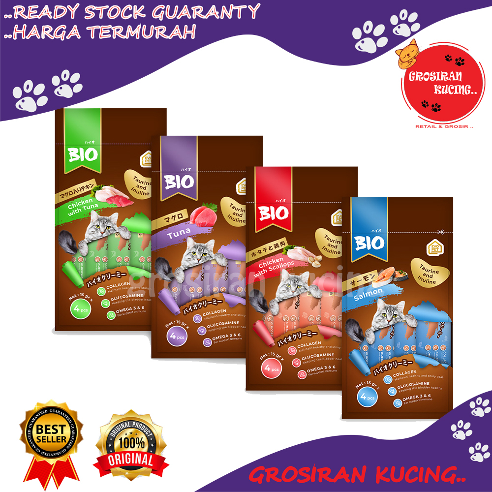 Snack Kucing Liquid Bio Creamy 1pack isi 4pcs