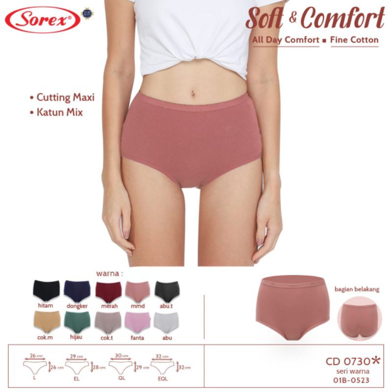 celana dalam Wanita  sorex maxi 0730 bahan tebal katun