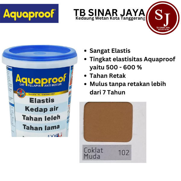 Aquaproof Cat Pelapis Anti Bocor Kemasan 20kg - 102 Coklat Muda