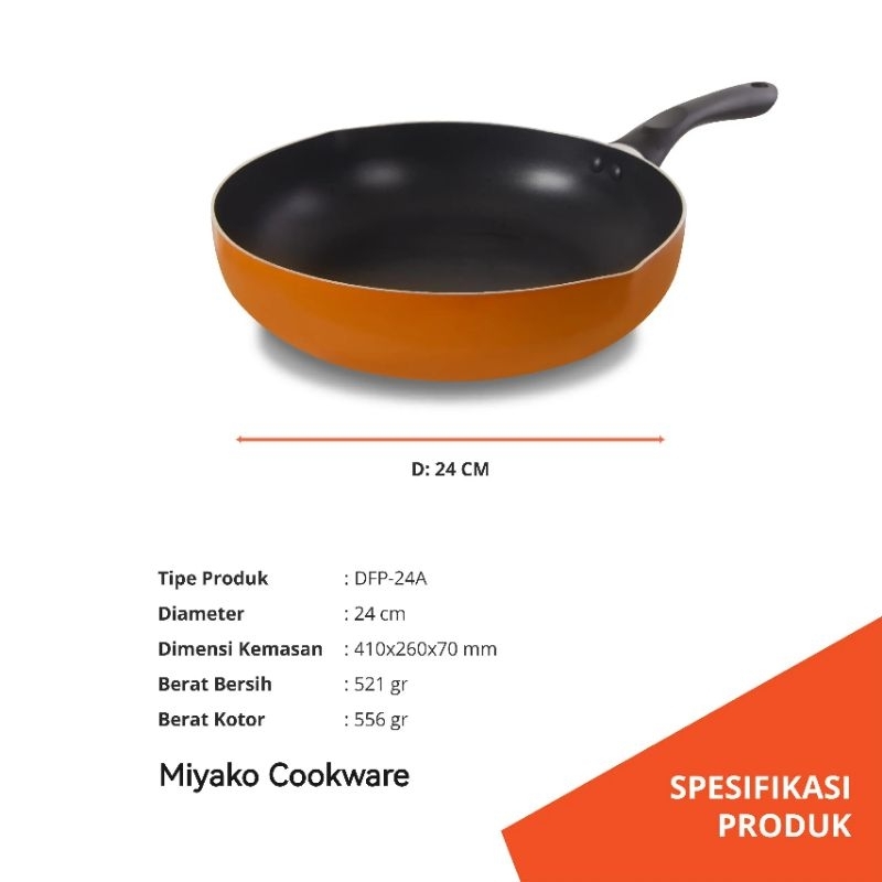 Miyako Cookware, Panci penggorengan Teflon anti Karat, Wajan Penggorengan