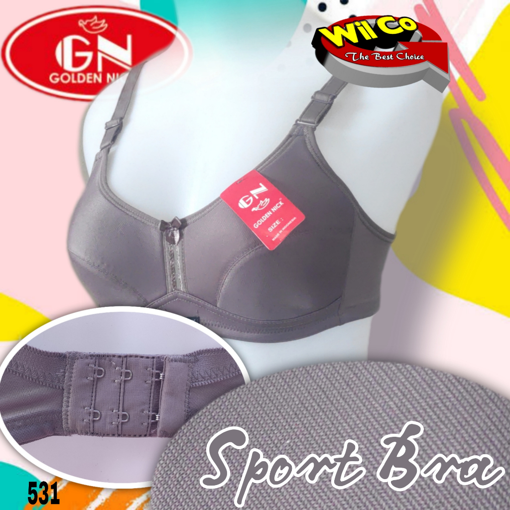 K531 - BRA/BH SPORT WANITA GOLDEN NICK TANPA KAWAT DUA PENGAIT