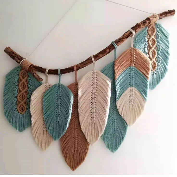 daun macrame hiasan dinding aesthetic dekorasi ruangan