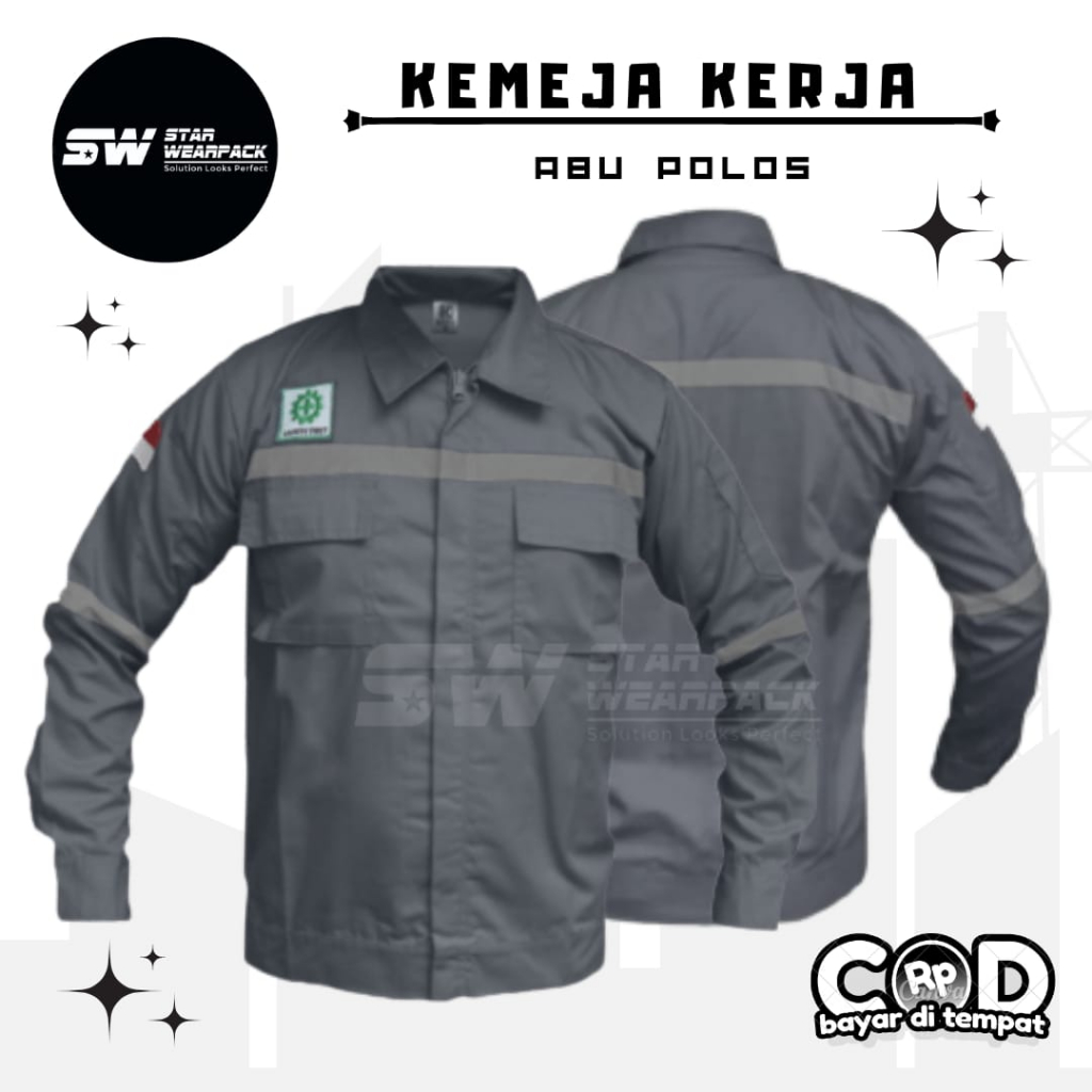 Star Wearpack - Seragam Baju Kerja Proyek Warna Abu Polos