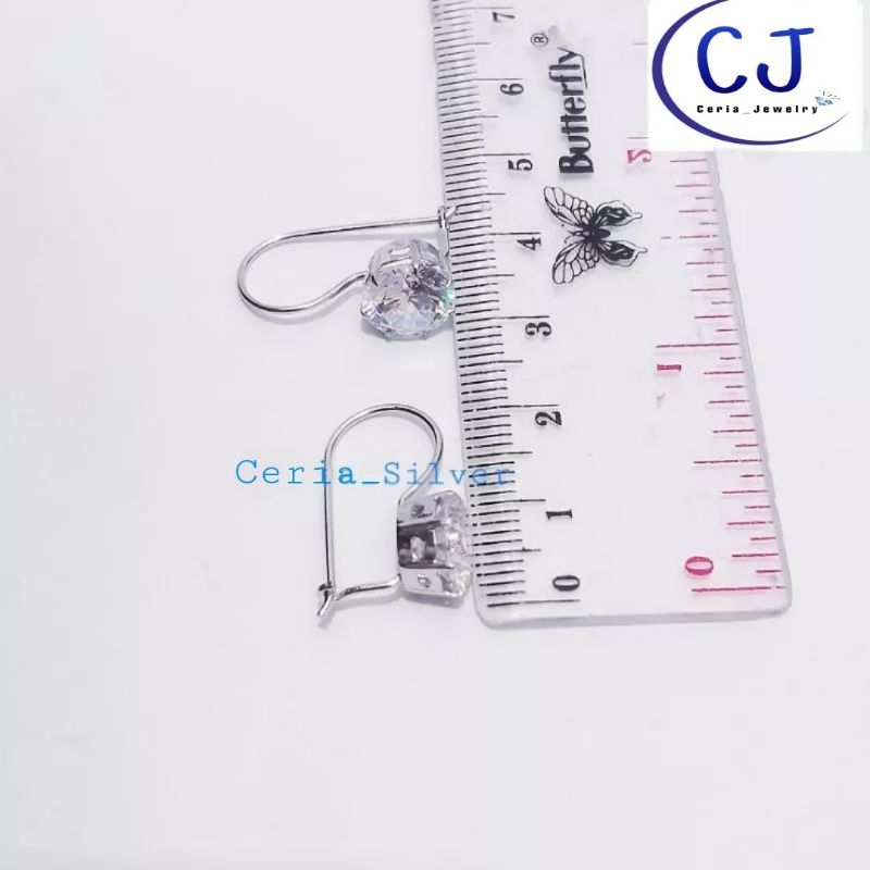 Anting Desi Perak Silver Asli 925 Lapis Emas Putih Berat 3 Gram - Perhiasan Perak Wanita