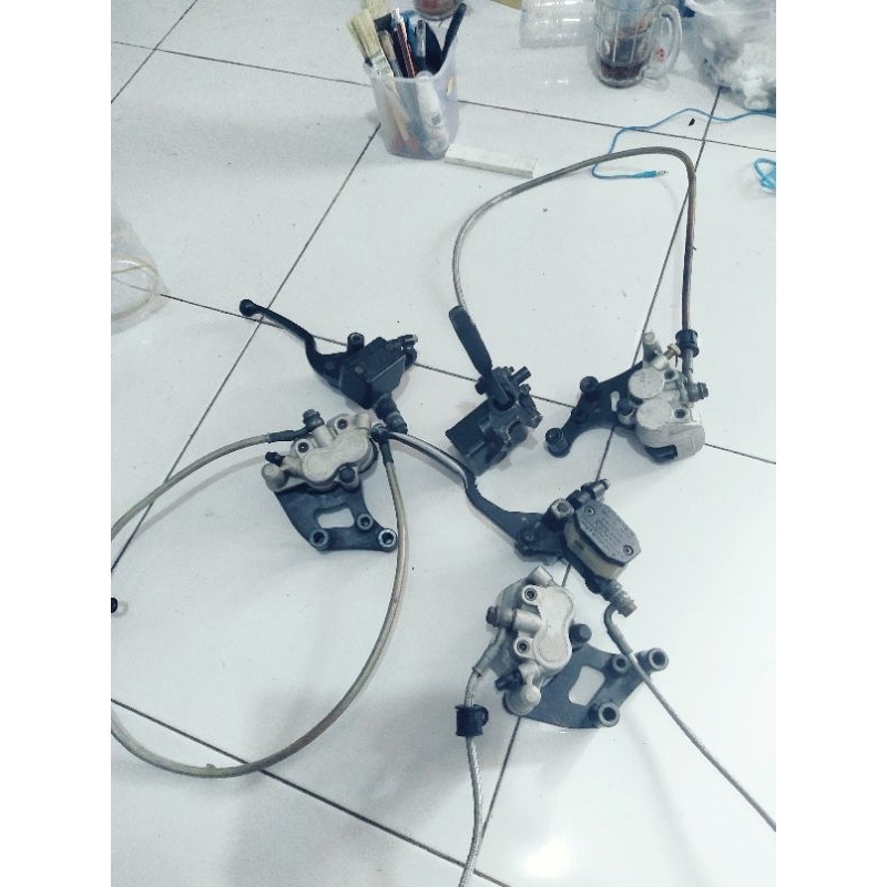 Pengereman set depan motor Sport Megelli Migelli 250 cc kaliper kiri buat cb gl megapro tiger thunde